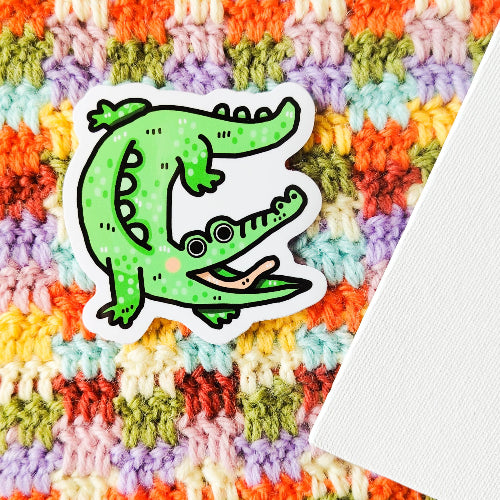 Keijo-Krokotiili - krokotiilitarra - vedenkestävä vinyylitarra